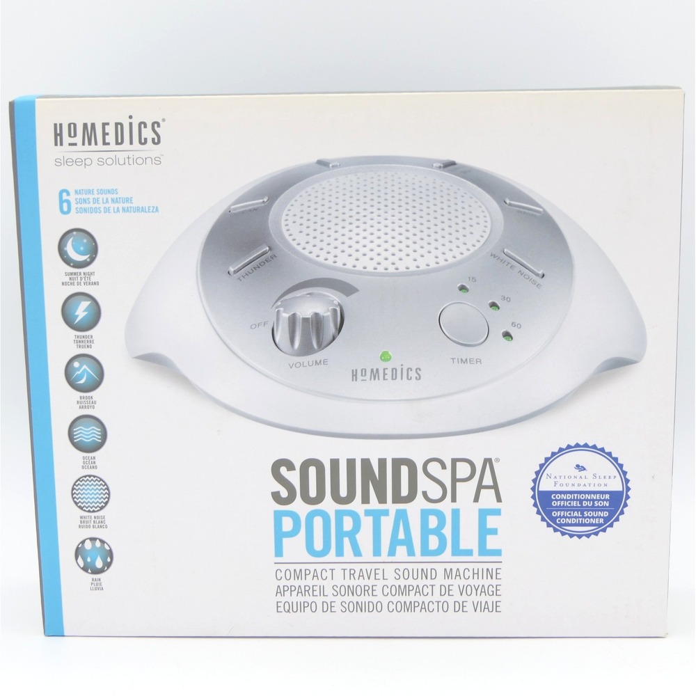 HoMedics Sleep Sound Spa Portable Compact Travel Sound Machine 6 Nature Sounds